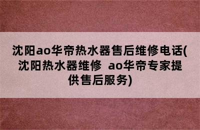 沈阳ao华帝热水器售后维修电话(沈阳热水器维修  ao华帝专家提供售后服务)